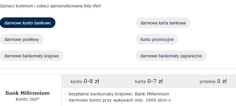 porownanie rachunkow bankowych